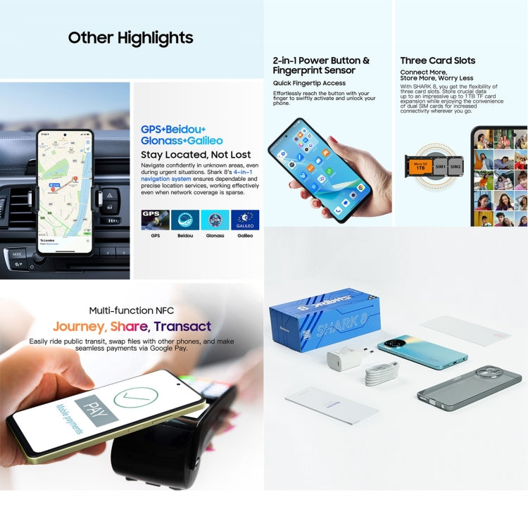 Blackview SHARK 8, Fingerprint Identification, 6.78 inch Android 13 MTK6789 Helio G99 Octa Core up to 2.2GHz, Network: 4G, OTG, 8GB+256GB Blackview SHARK 8, Fingerprint Identification, 6.78 inch Android 13 MTK6789 Helio G99 Octa Core up to 2.2GHz, Network: 4G, OTG, 8GB+256GB